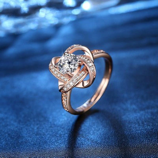 1 Carat Eight Hearts and Eight Arrows High Carbon Diamond Ring – Rose Gold Elegance