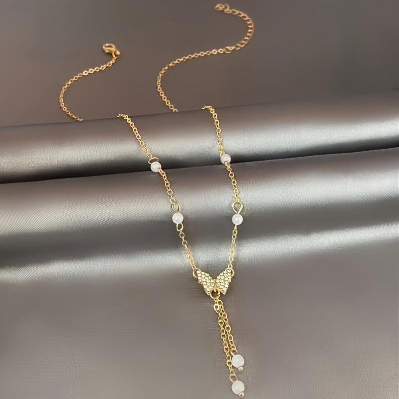 Fashion Personality Butterfly Pearl All-match Necklace