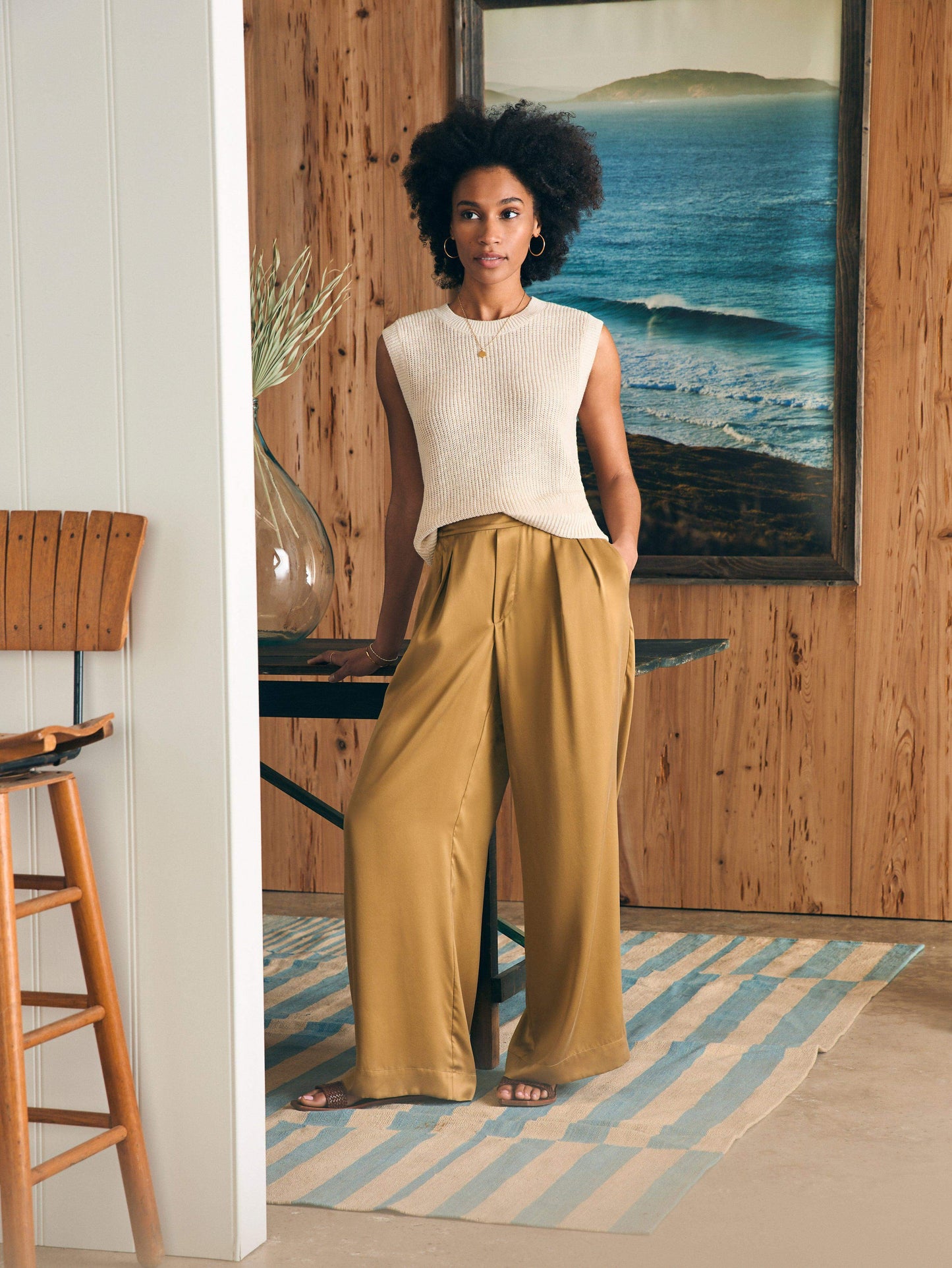 Sandwashed Silk Gemma Pant - Antique Bronze