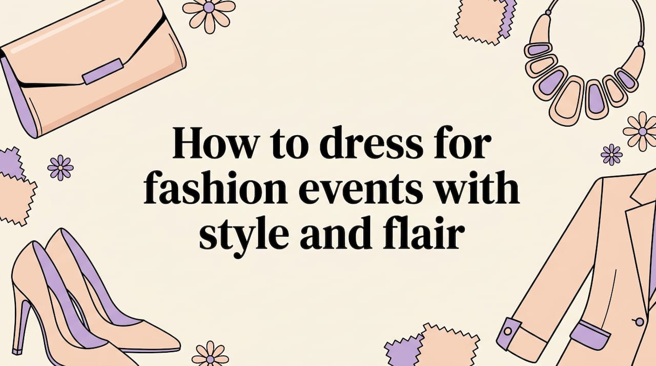 Decorative title card with fashion accessories illustration