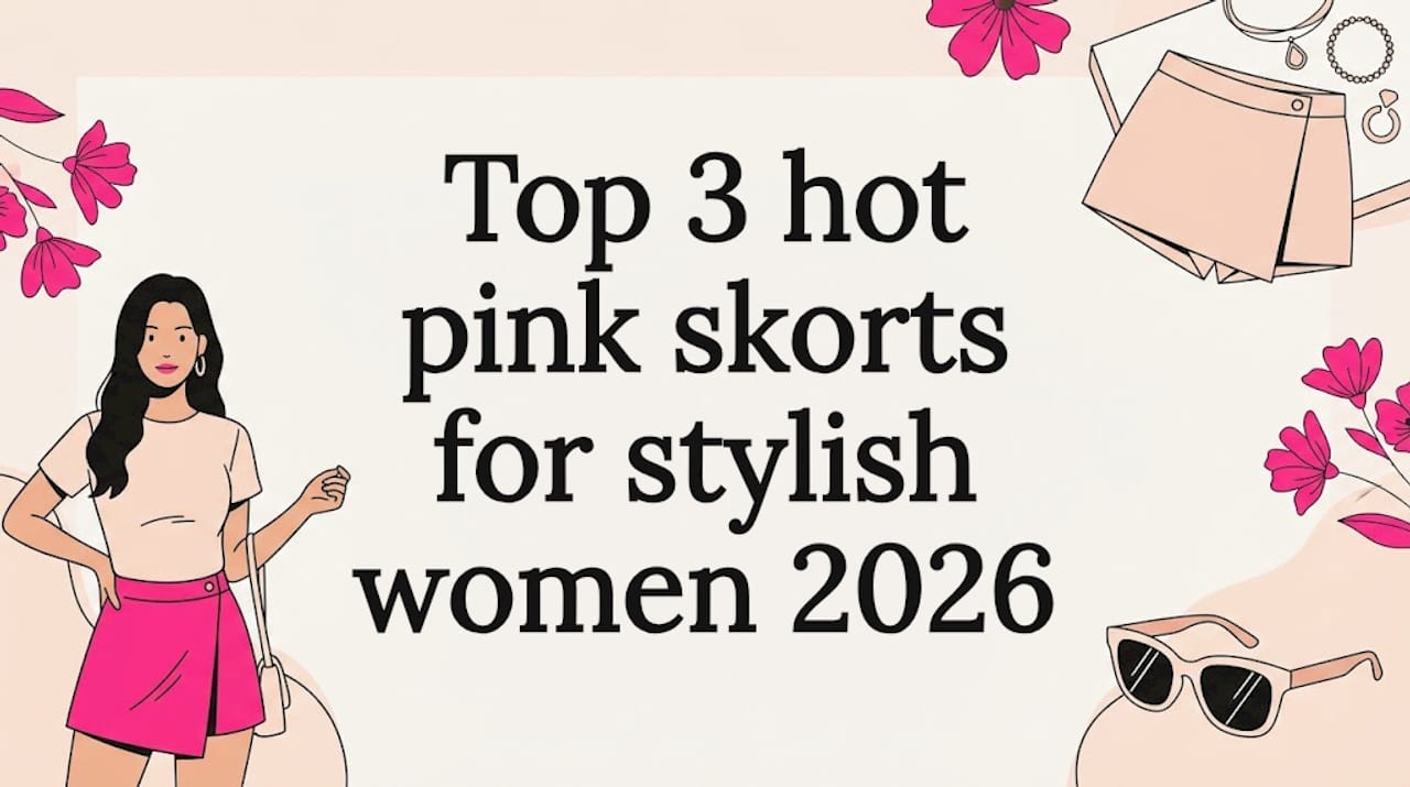 Editorial hot pink skort title card graphic