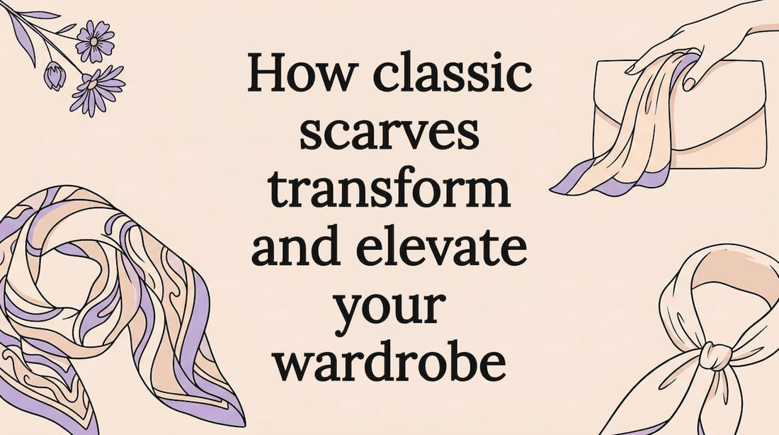 Illustrated scarf and accessories framing title card
