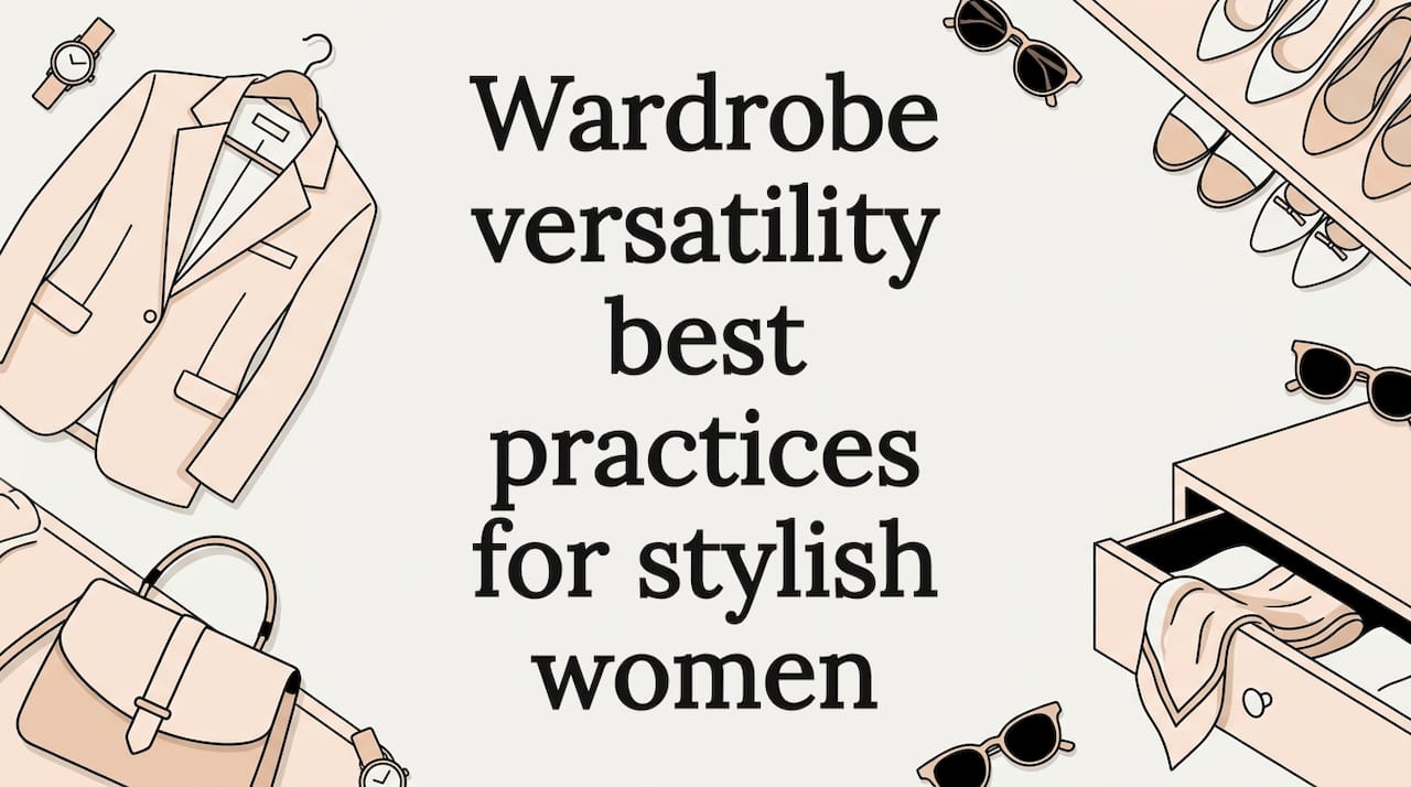 Title card with stylish wardrobe elements