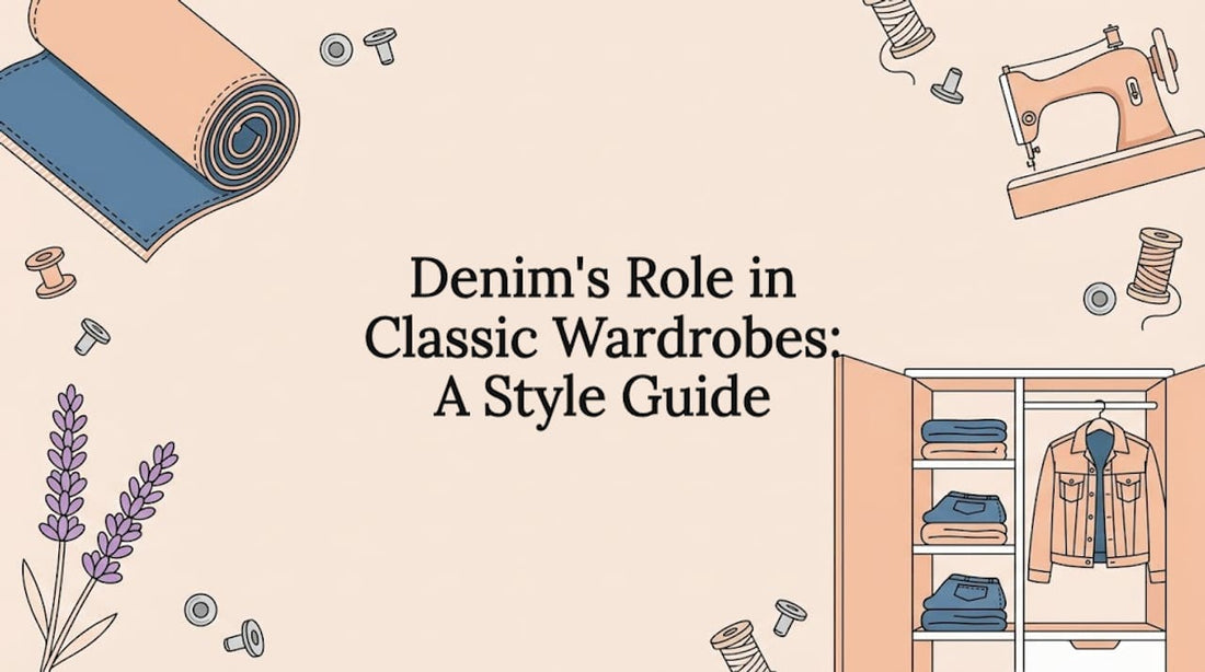 Decorative classic denim style title card