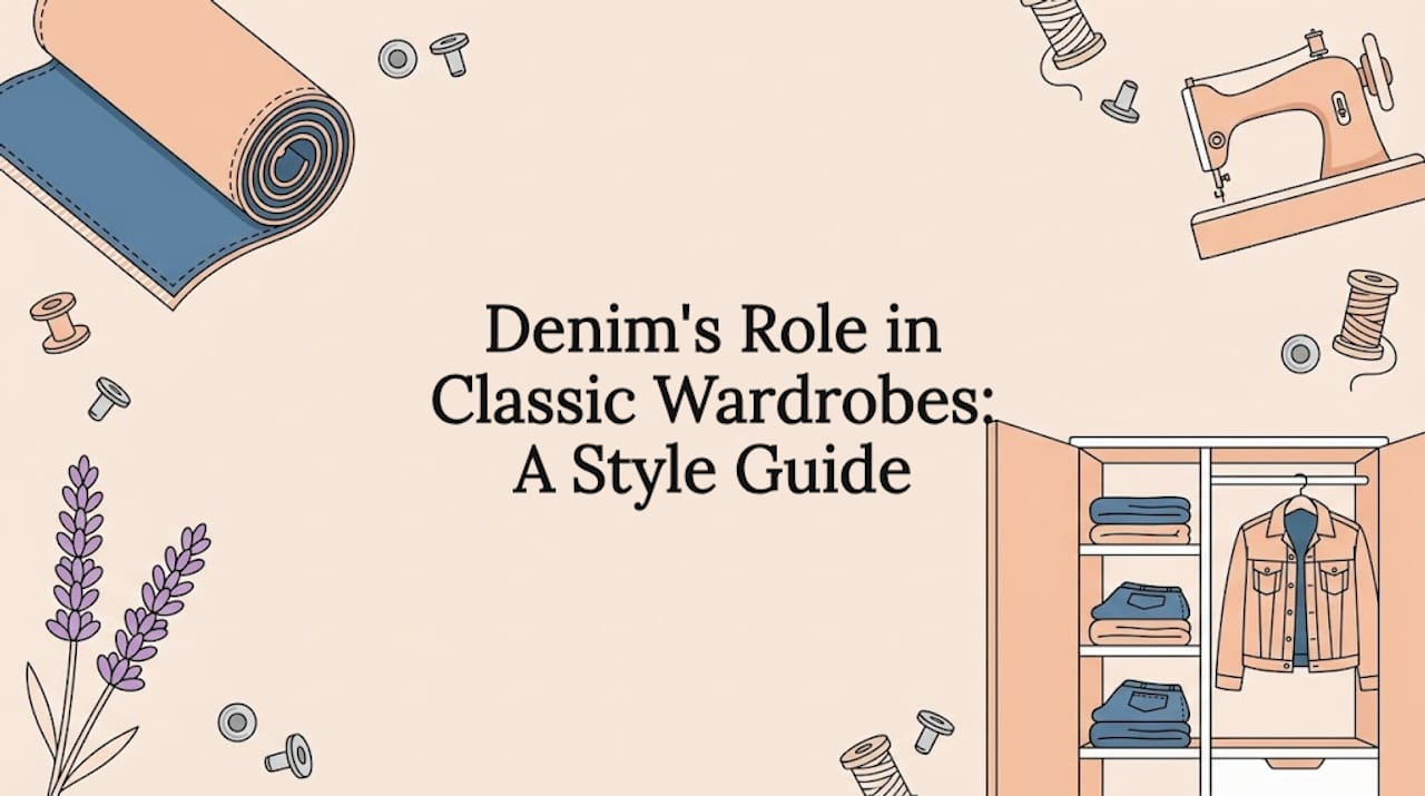 Decorative classic denim style title card