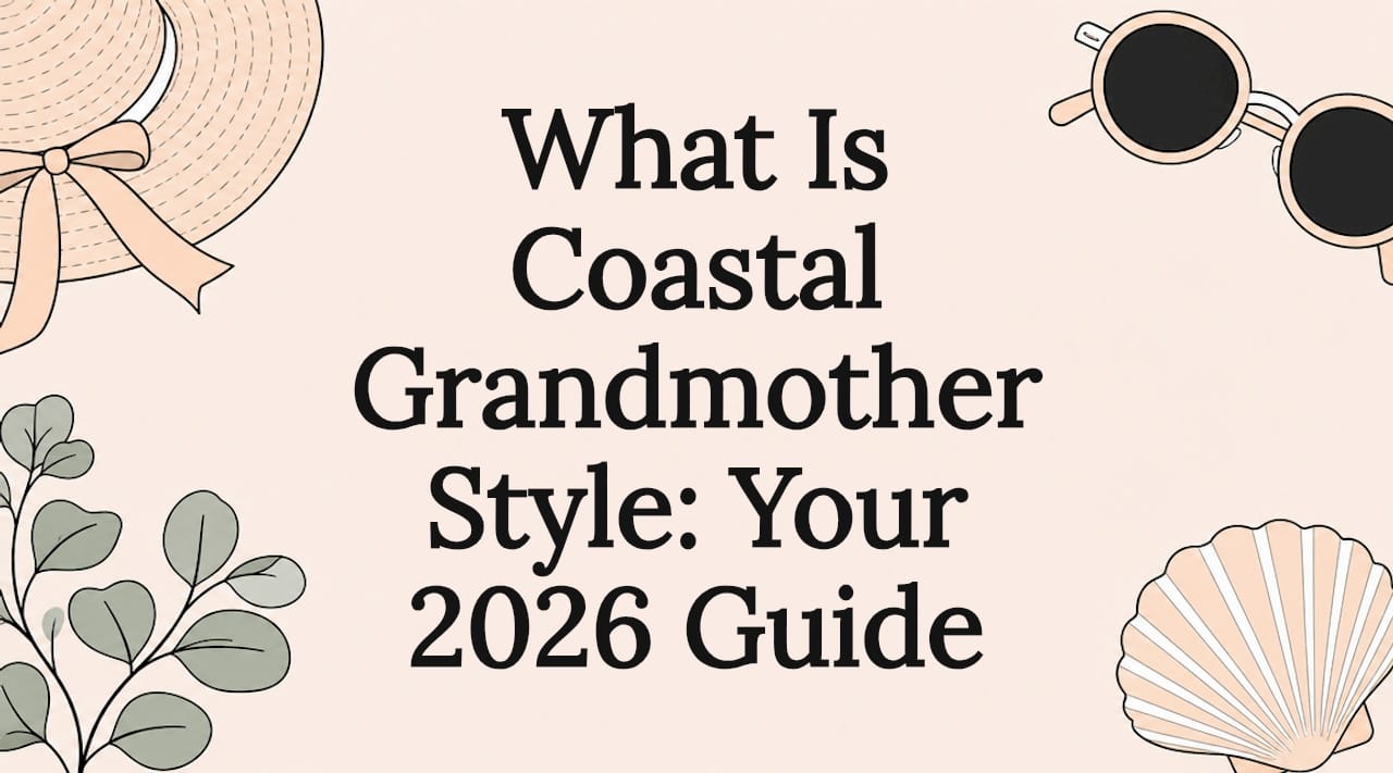 Decorative coastal grandmother style title card illustration