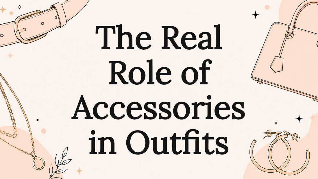 Decorative illustrated title card with fashion accessories