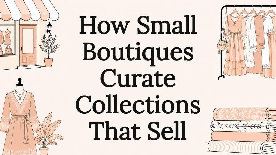Decorative boutique title card illustration