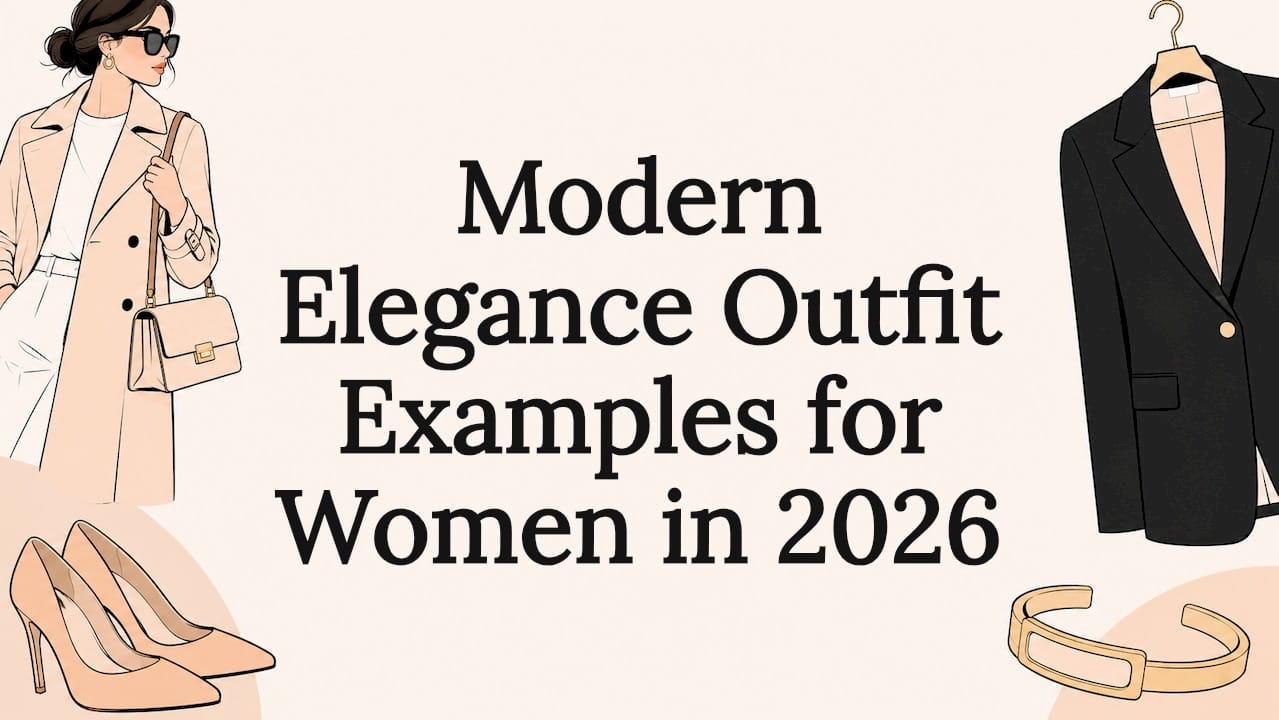Decorative title card with elegant fashion icons