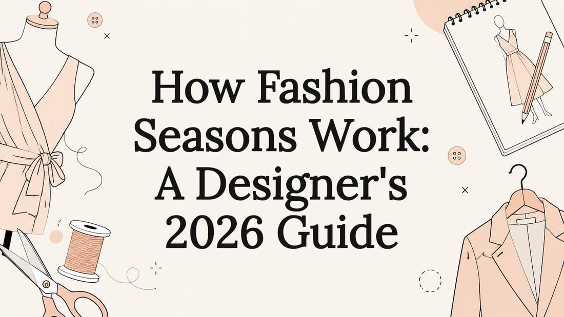 Decorative fashion seasons title card illustration