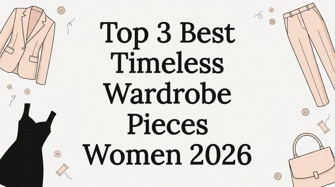 Decorative illustration framing wardrobe essentials