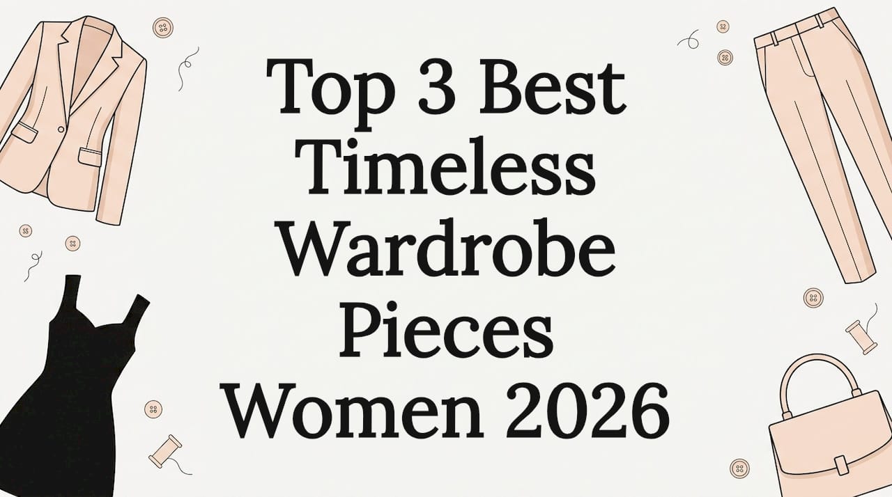 Decorative illustration framing wardrobe essentials