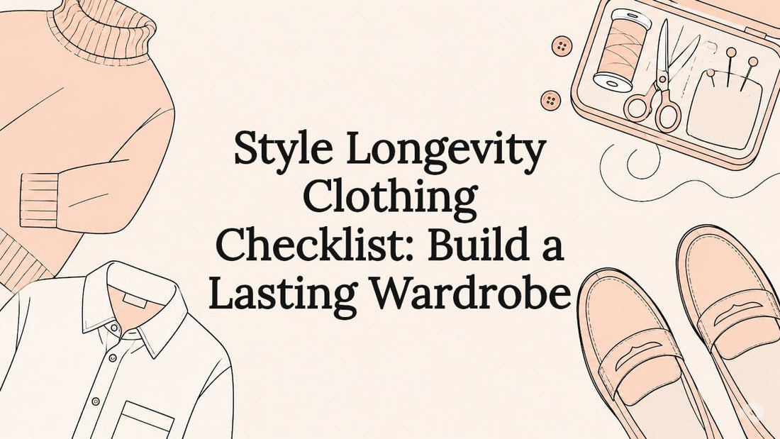 Decorative title card illustration with clothing elements