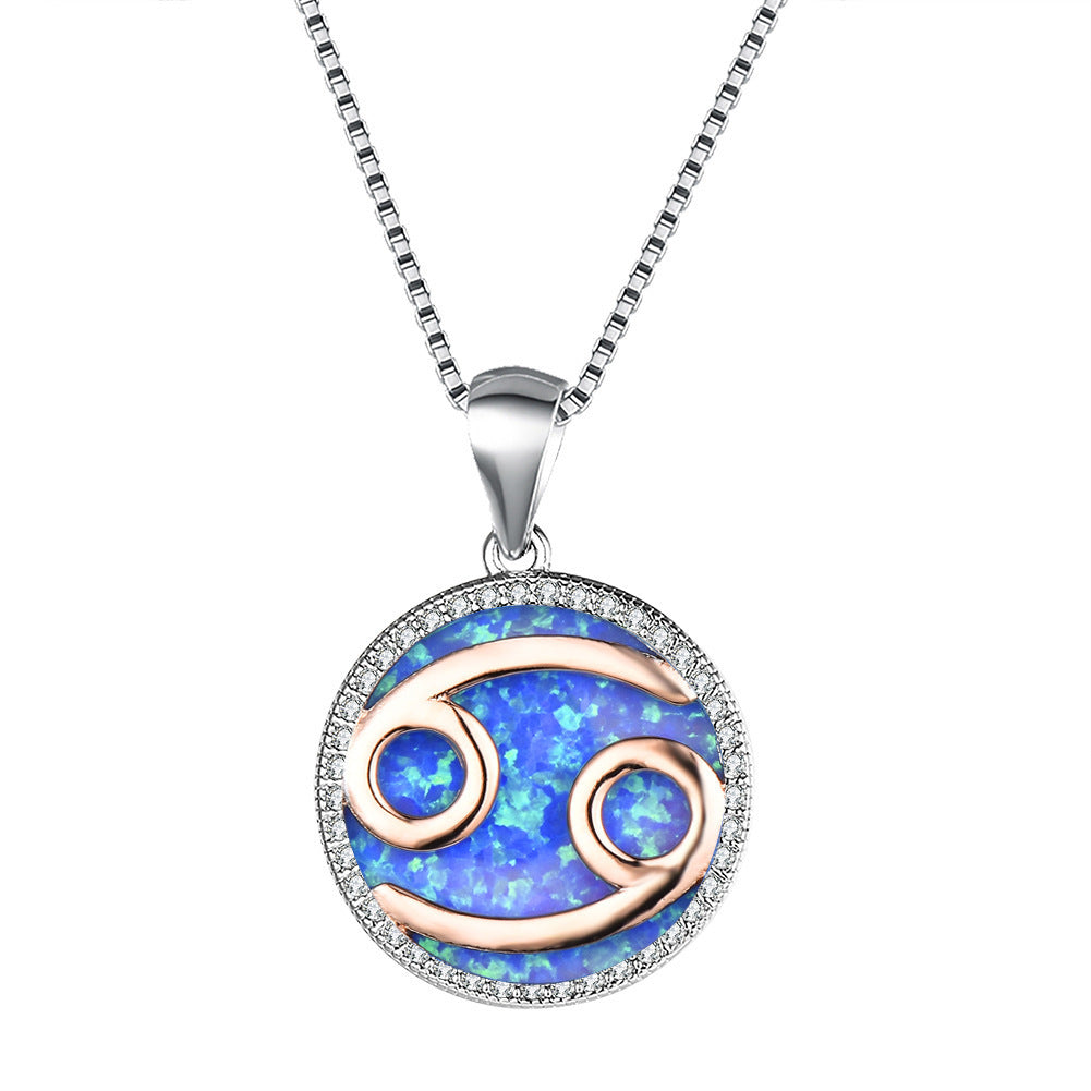 Fashion Simple Opal 12 Constellation Necklace
