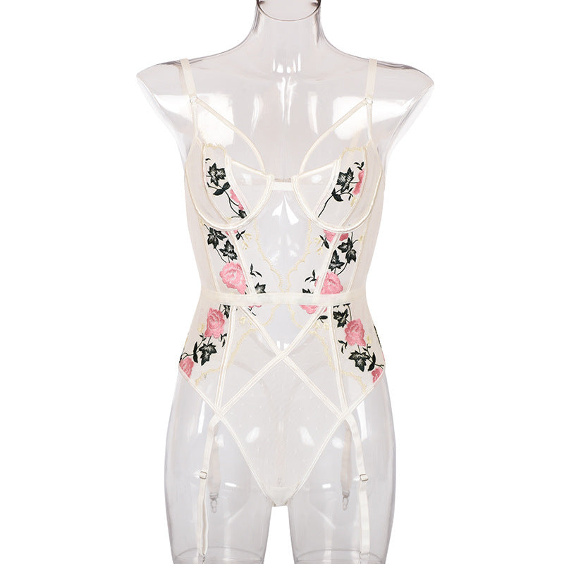 Lace Mesh Patchwork Onesie