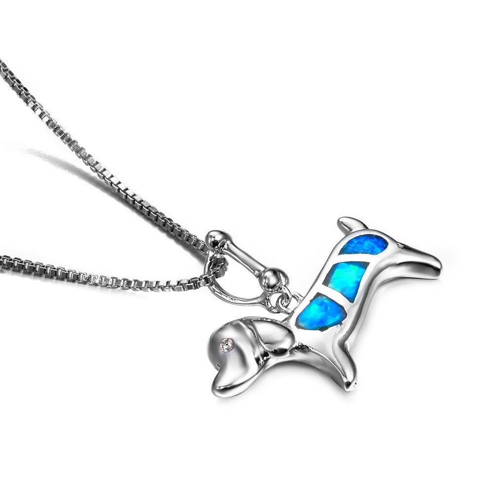 Necklace Blue Aobao Puppy Pendant Clavicle Chain