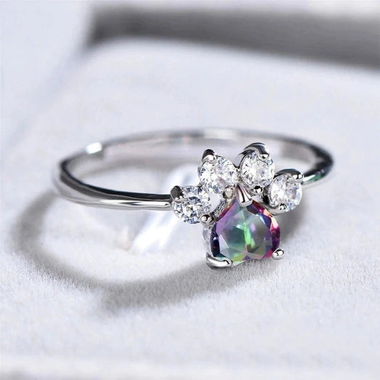 Alloy Love Cat's Paw Ring European And American Engagement Ring