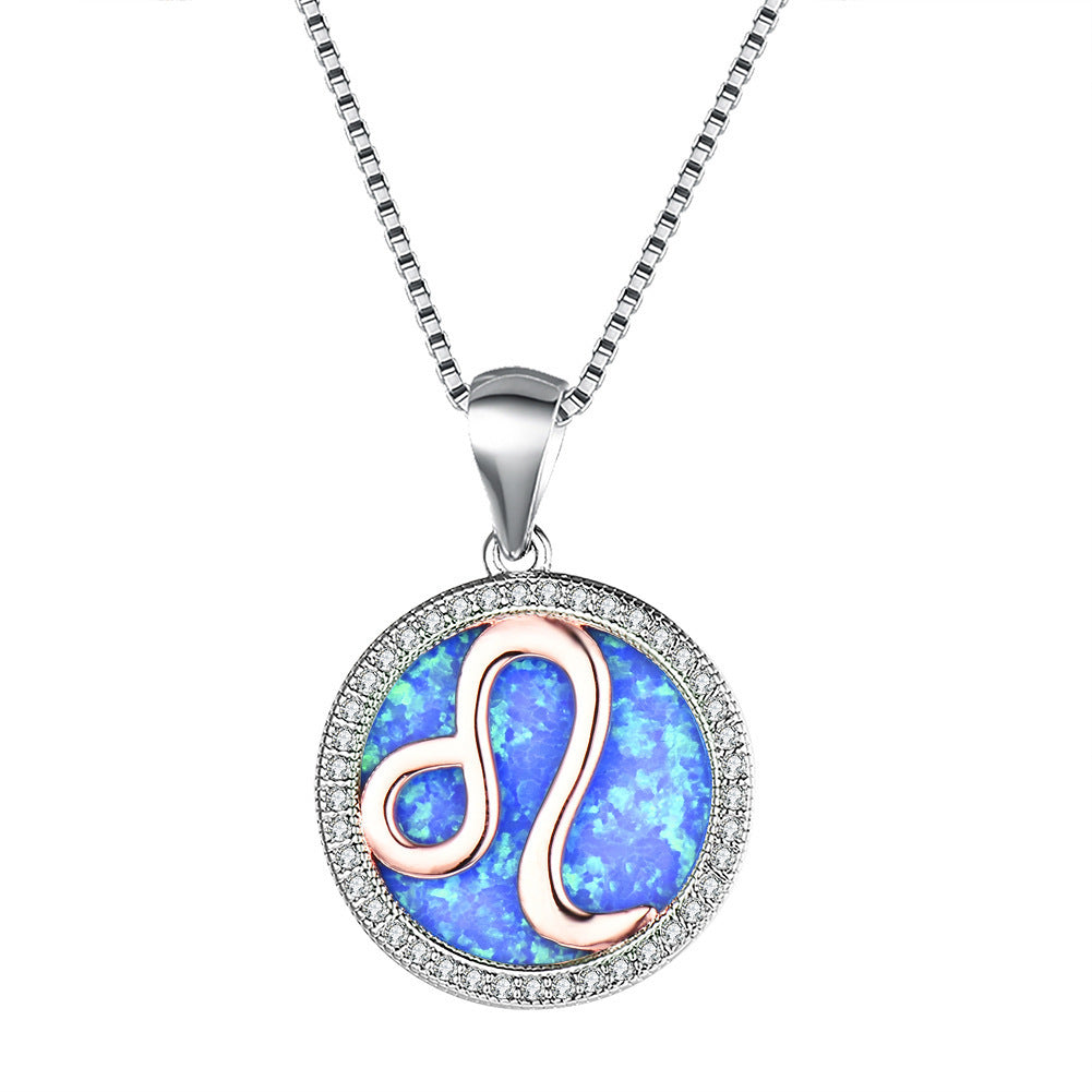 Fashion Simple Opal 12 Constellation Necklace