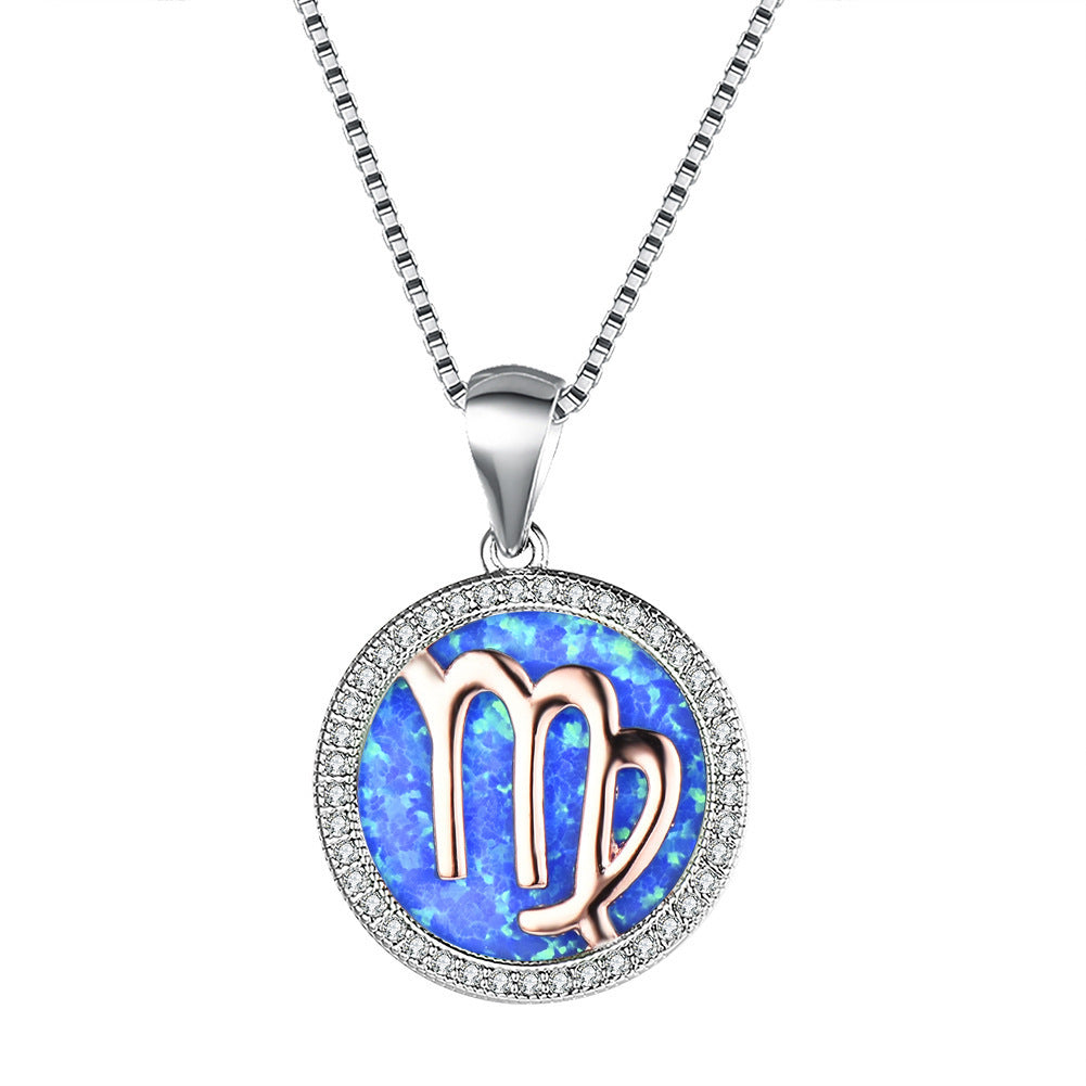 Fashion Simple Opal 12 Constellation Necklace