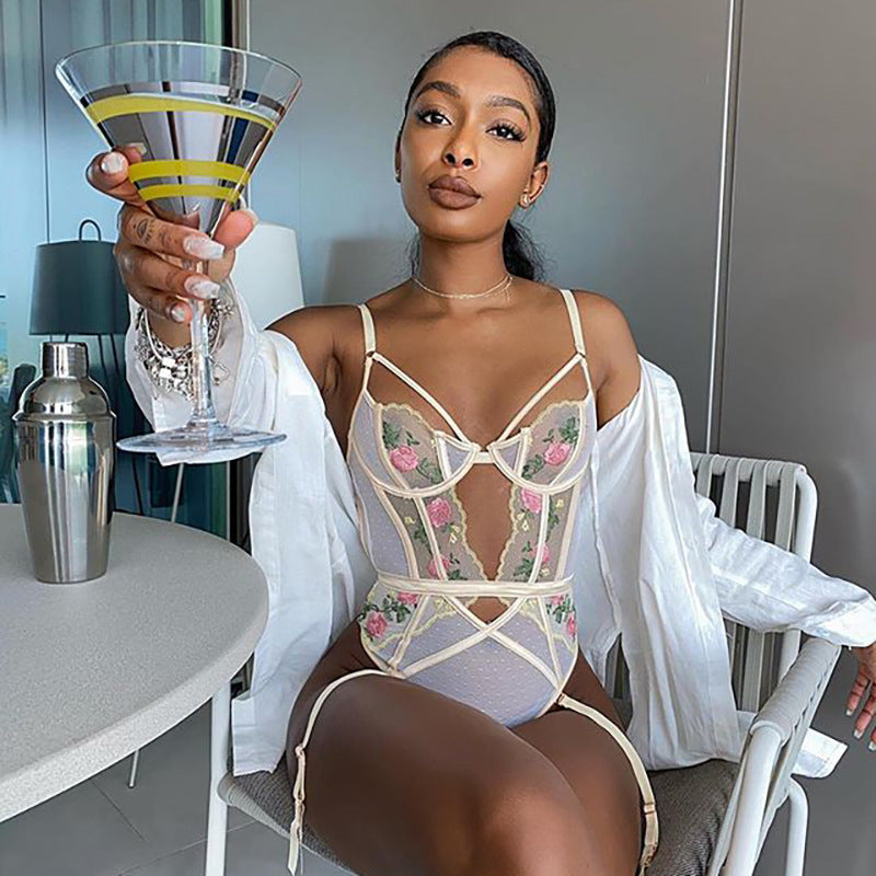 Lace Mesh Patchwork Onesie