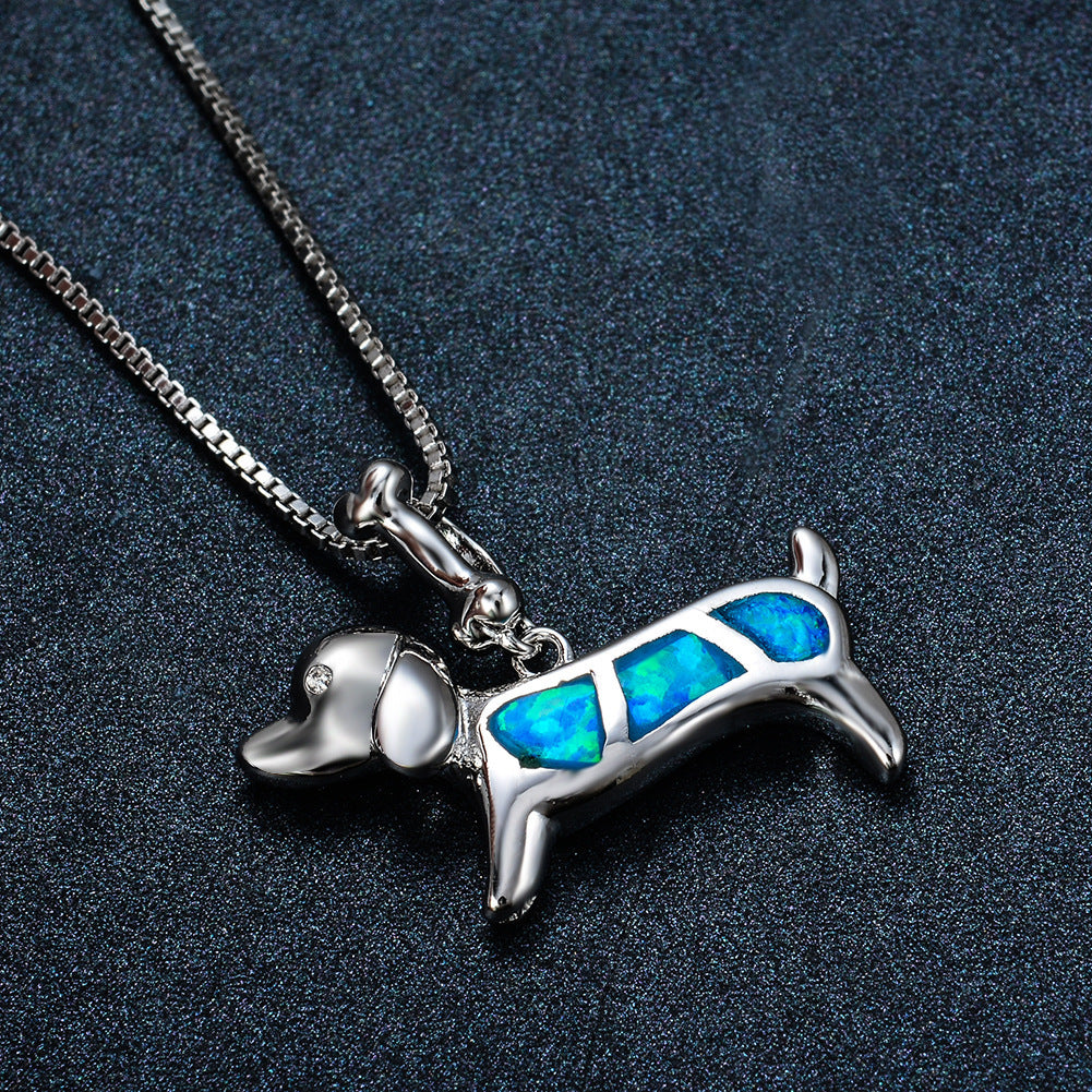 Necklace Blue Aobao Puppy Pendant Clavicle Chain