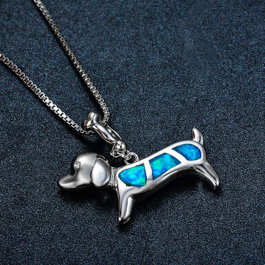 Necklace Blue Aobao Puppy Pendant Clavicle Chain