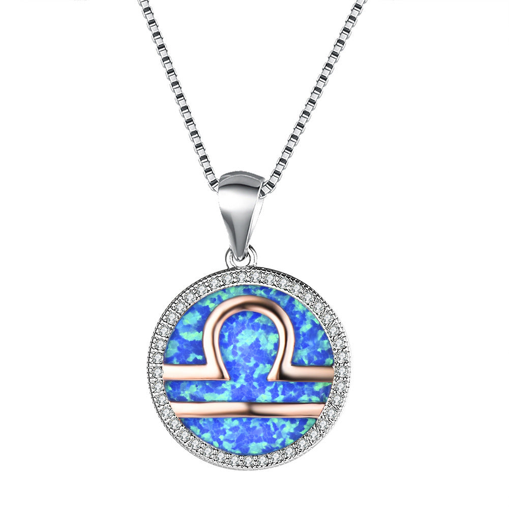 Fashion Simple Opal 12 Constellation Necklace