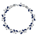Cubic Zirconia Tennis Bracelet with Sapphire and AAA+ Cubic Zirconia Stones