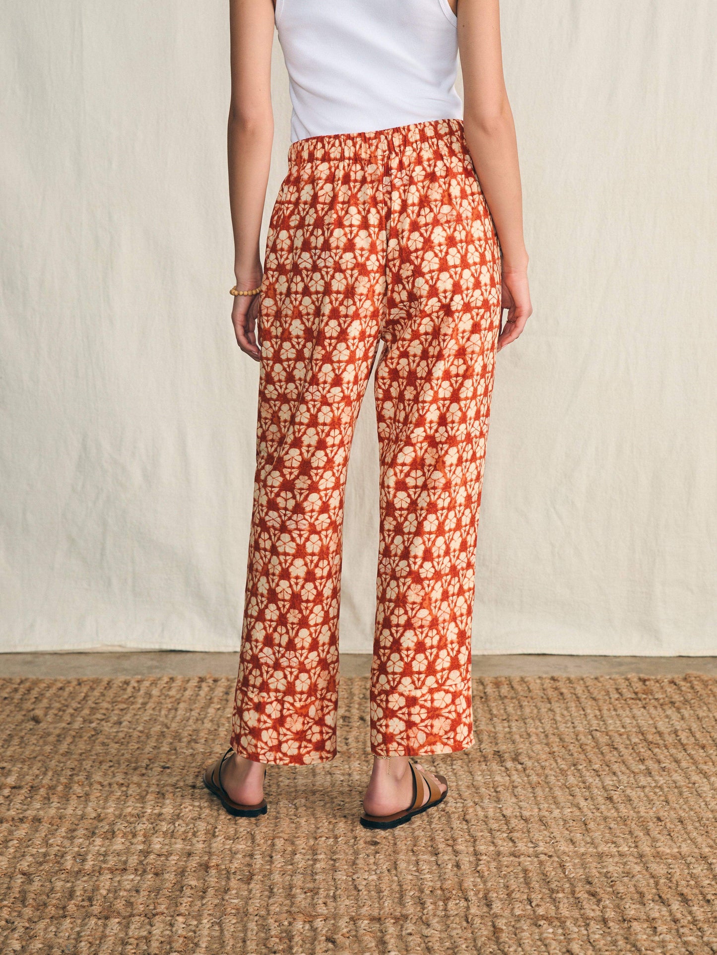 Pacific Beach Linen Pant - Spiced Shibori Print