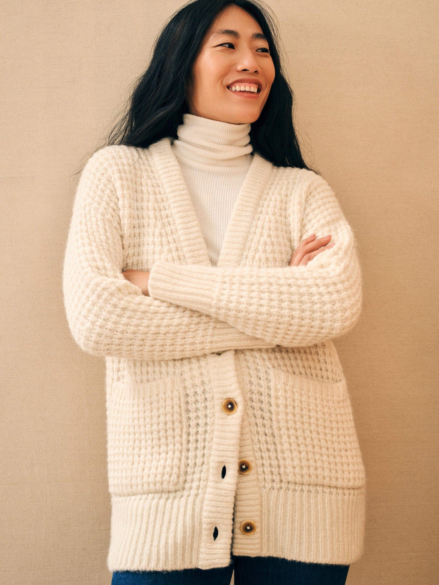 Frost Relaxed Cardigan - Cream