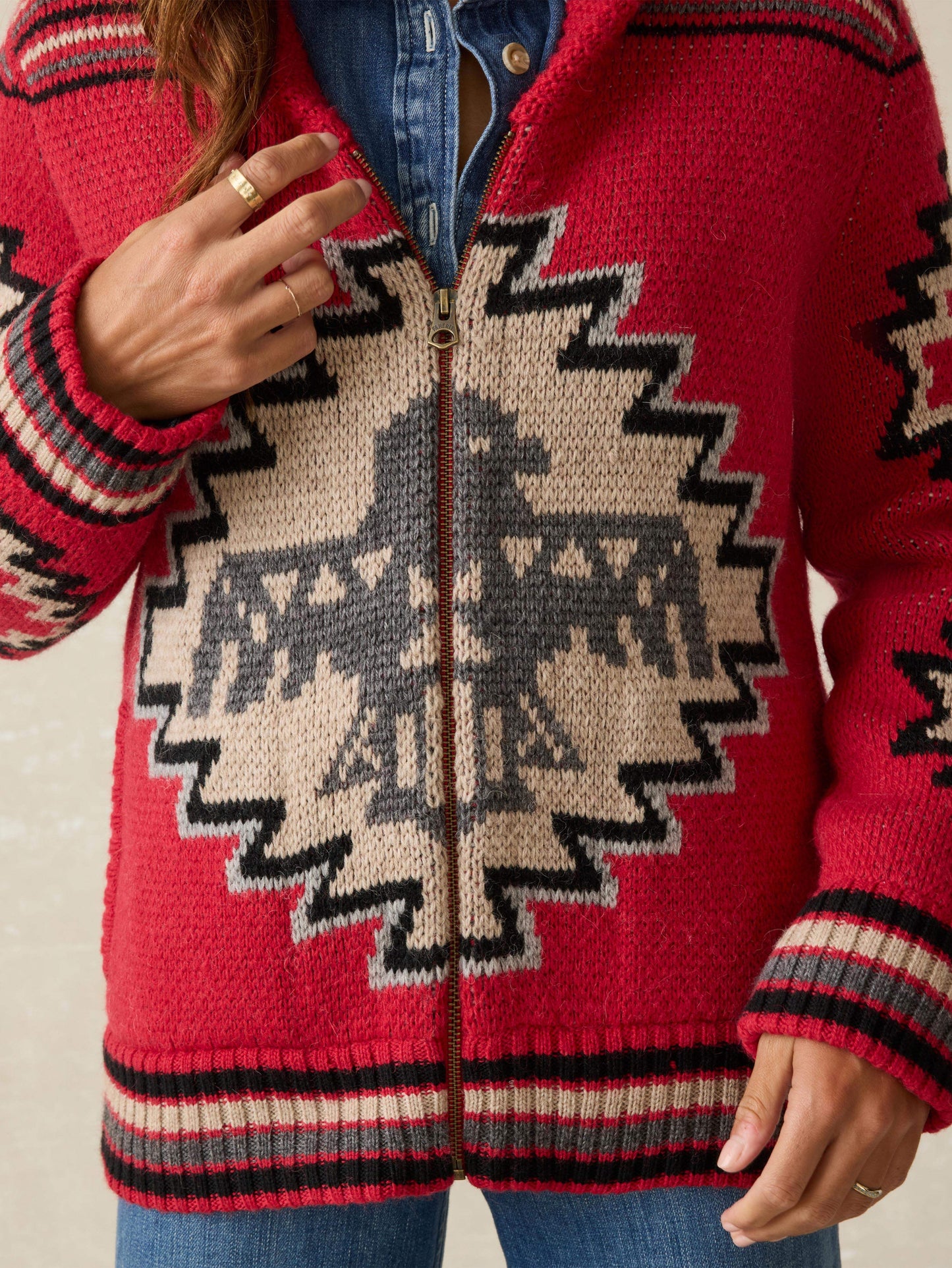 Steven Paul Judd Thunderbird Cardigan - Red Thunderbird