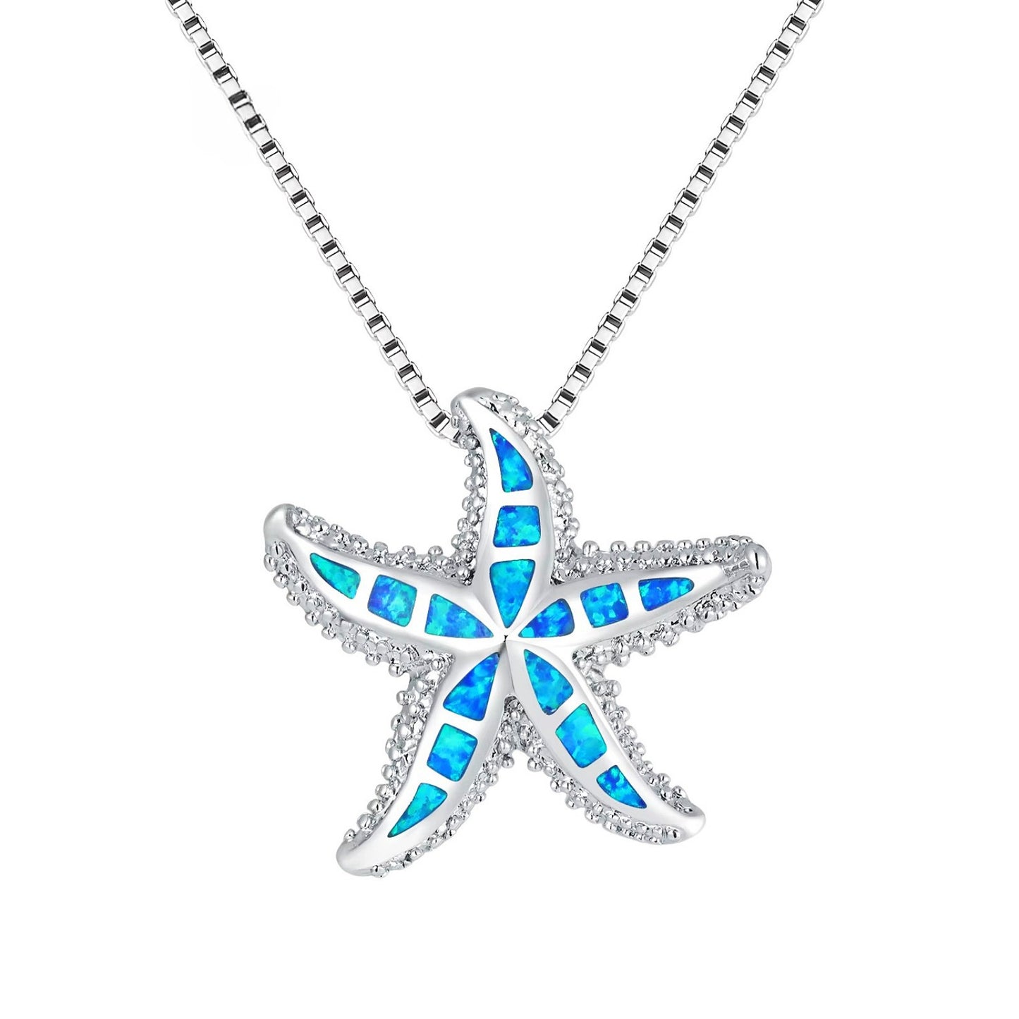 Popular Blue Opal Starfish Necklace Pendant Ornaments