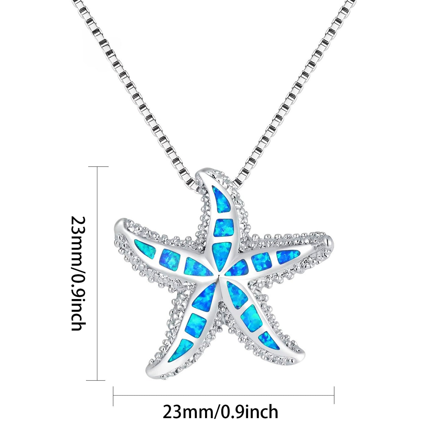 Popular Blue Opal Starfish Necklace Pendant Ornaments