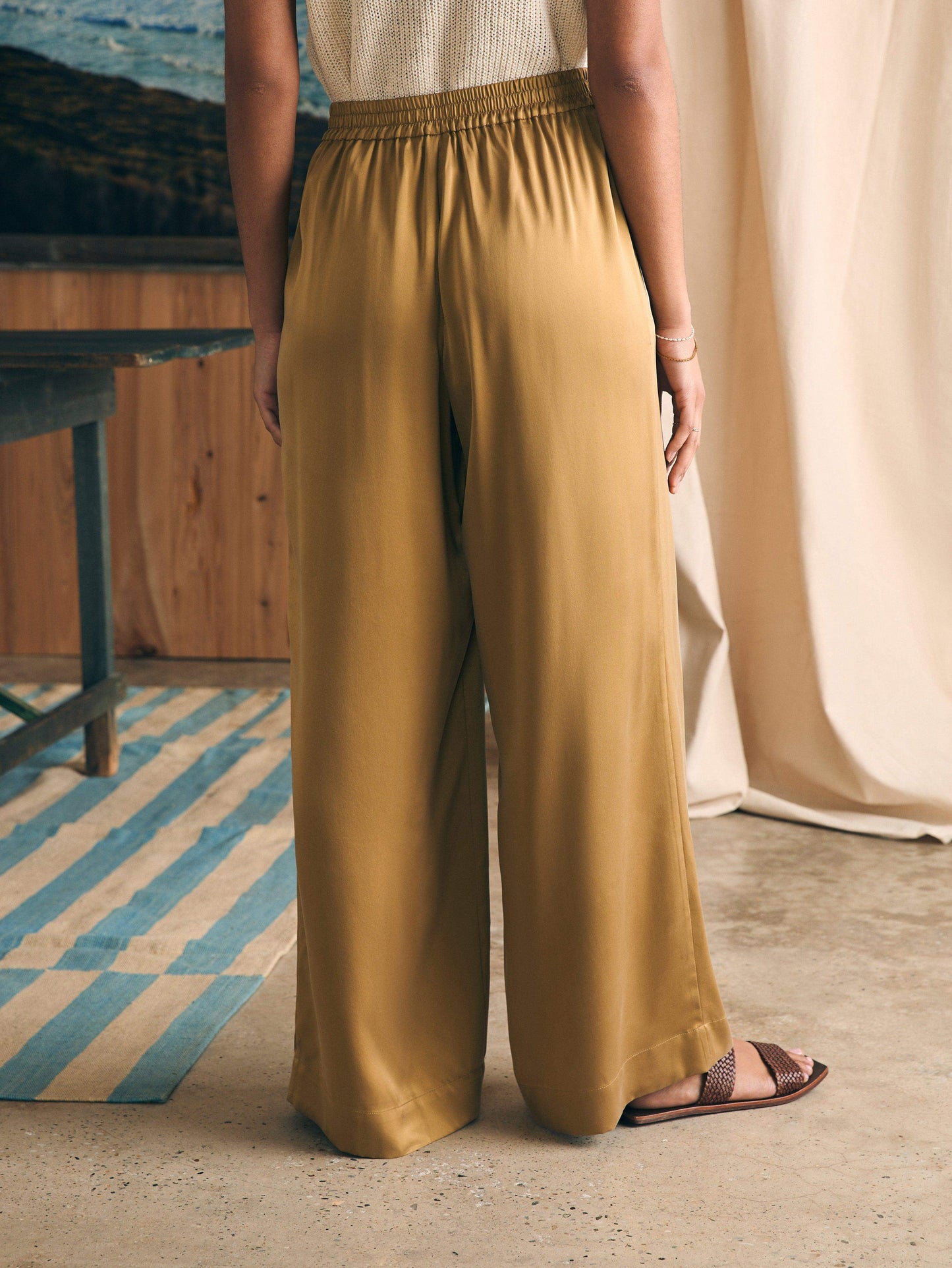 Sandwashed Silk Gemma Pant - Antique Bronze