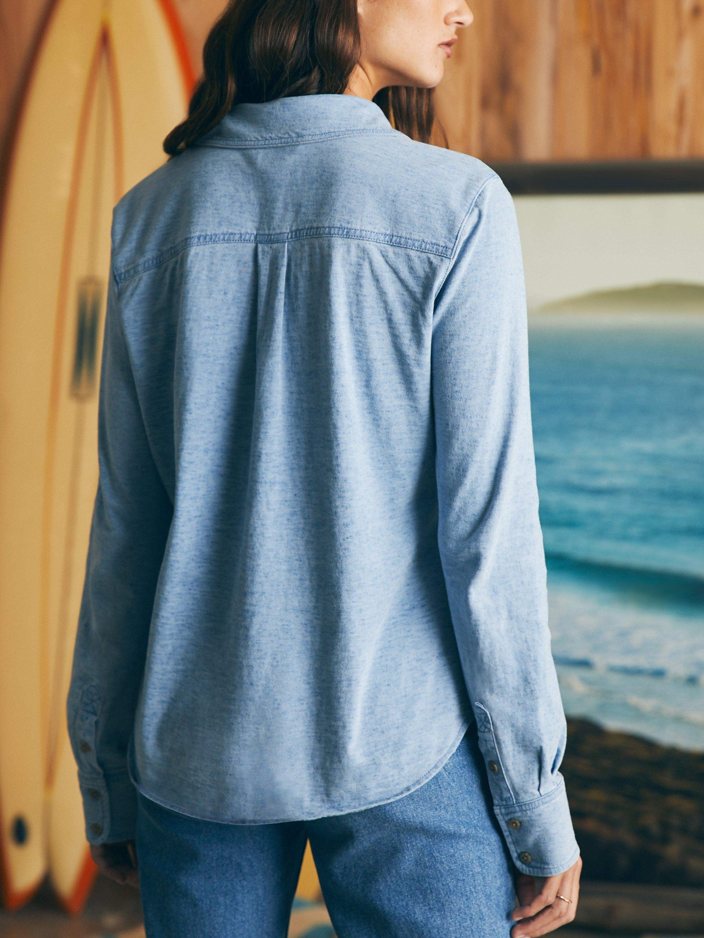 Sunwashed Knit Shirt - Light Indigo Wash