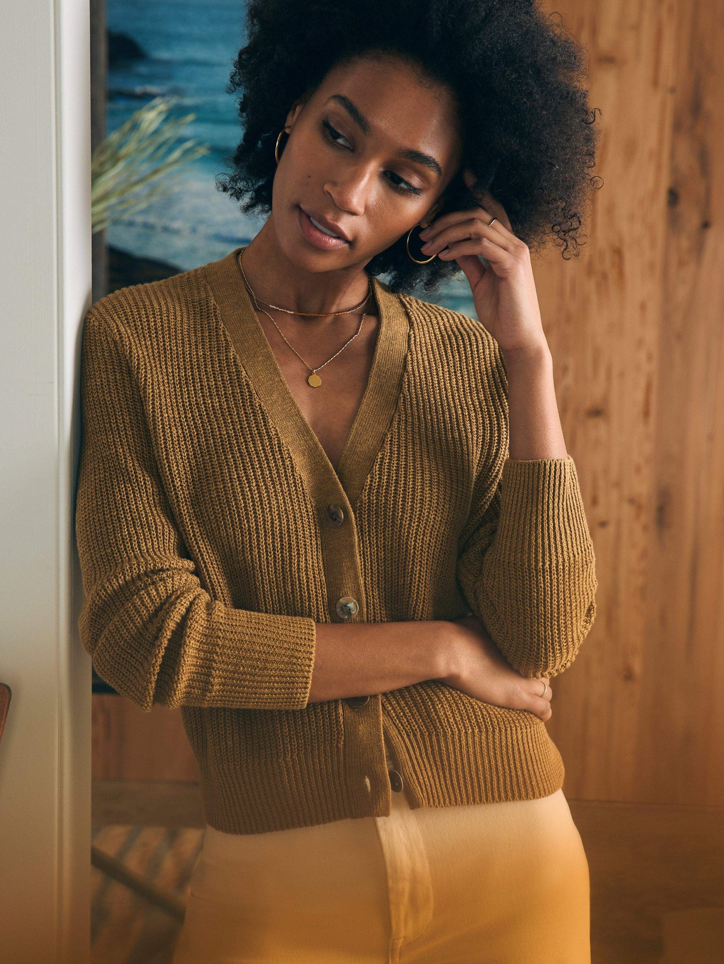 Miramar Linen Cardigan - Antique Bronze