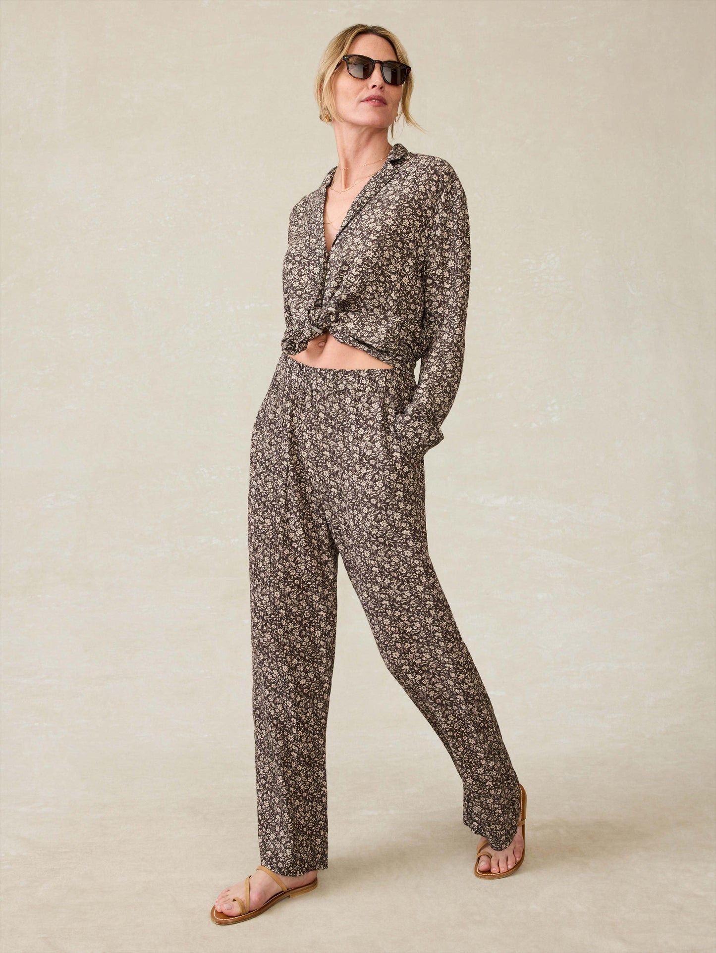 Cabana Pant - Charcoal Woodstock Floral