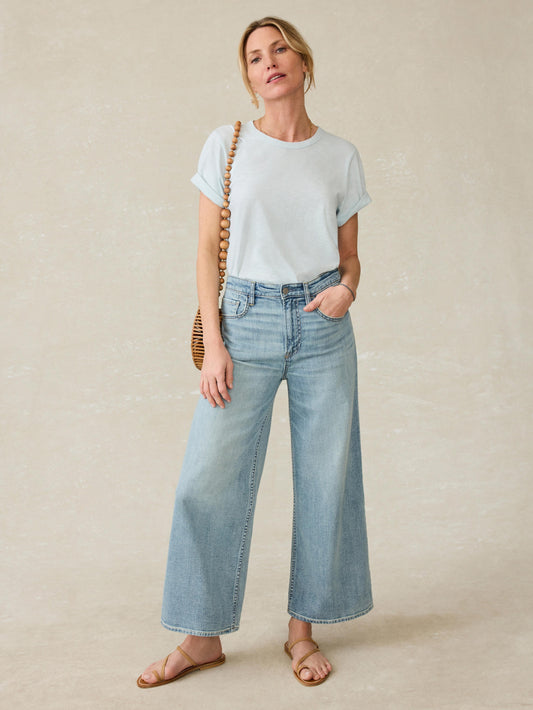 Saturday Denim Wide Leg Ankle - West Cove Wash