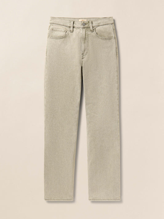 Slim Straight Sunwashed Denim - Olive Haze Wash