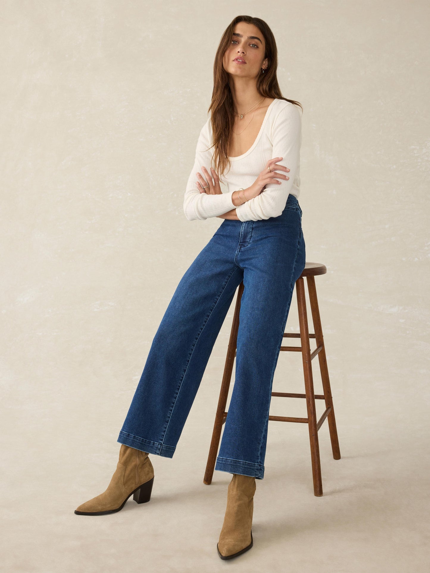 Stretch Terry Harbor Ankle Pant - Creekstone Wash