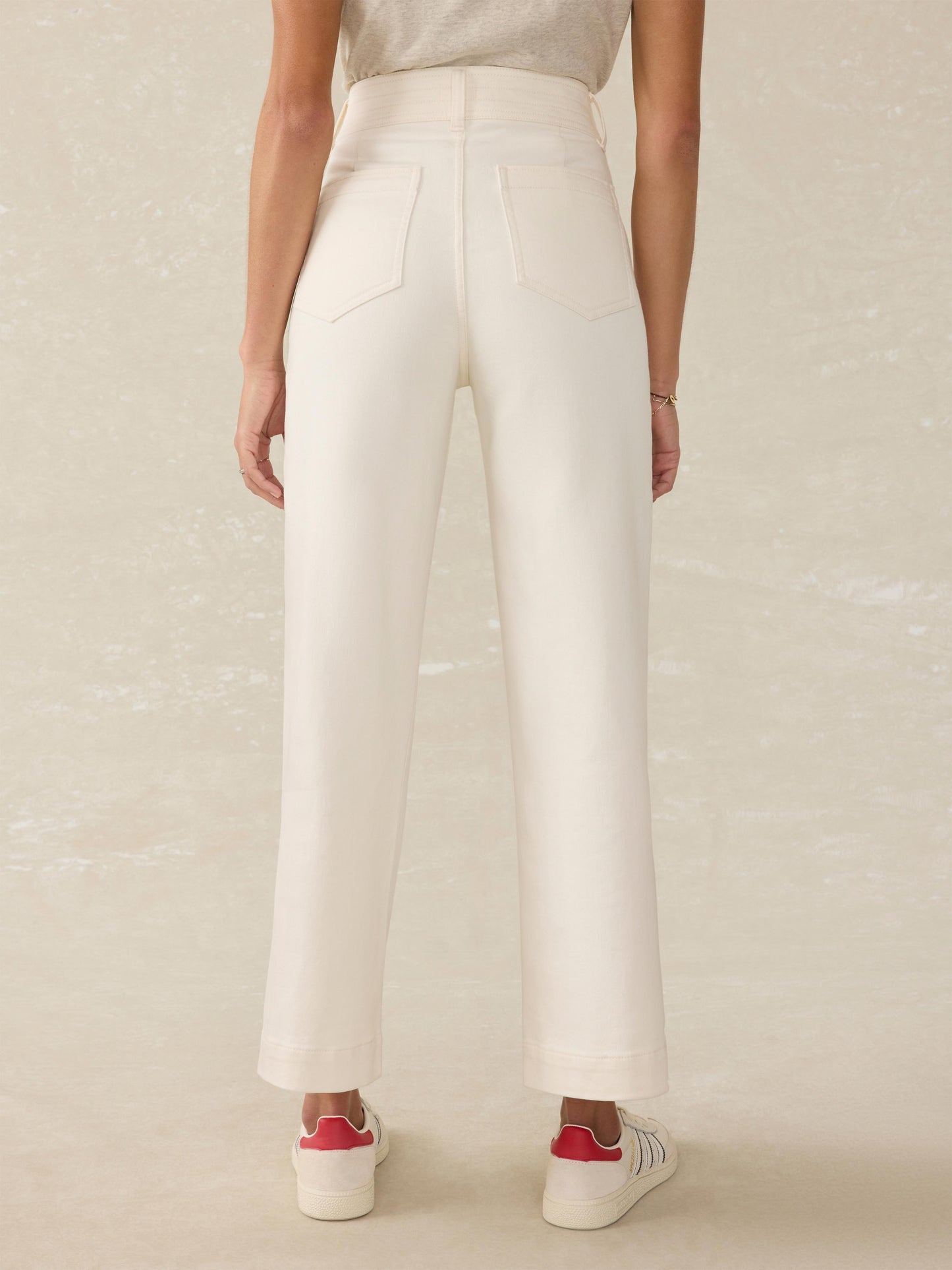 Stretch Terry Harbor Ankle Pant - Egret
