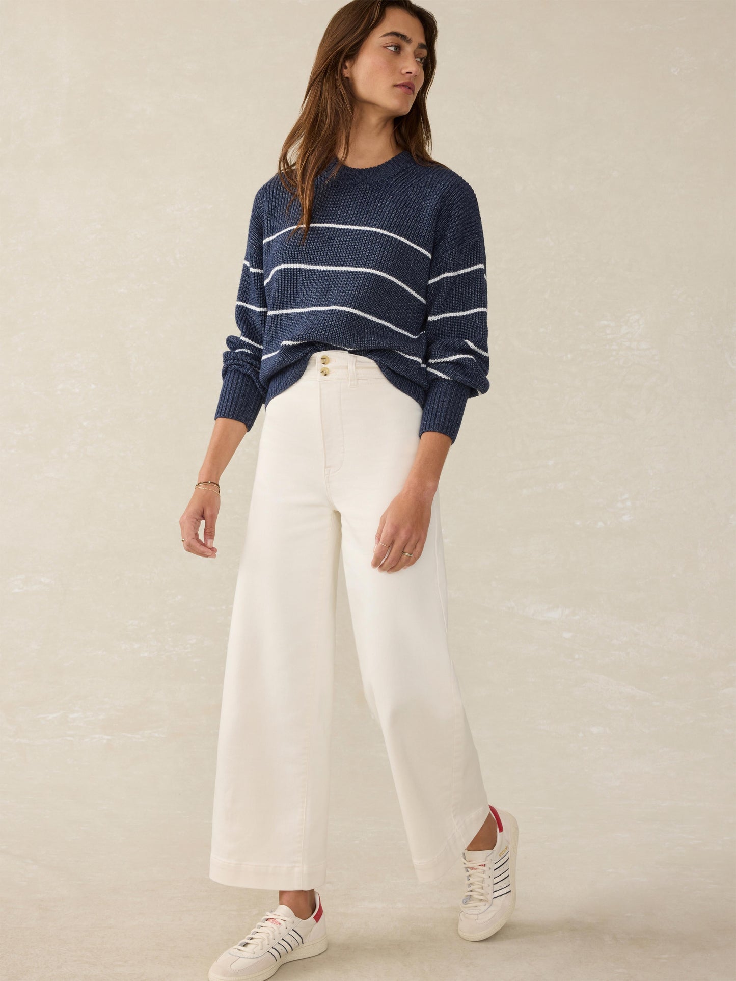 Stretch Terry Harbor Ankle Pant - Egret