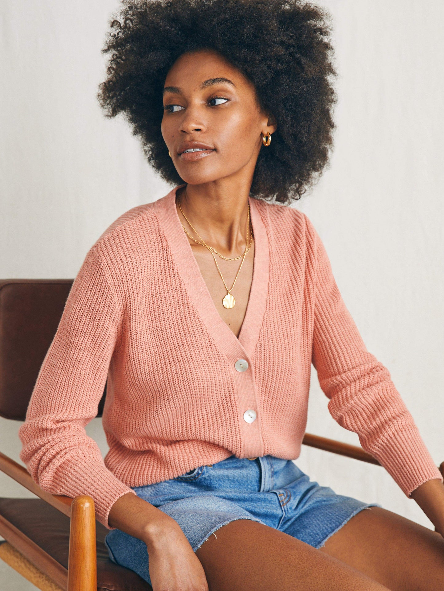 Miramar Linen Cardigan - Rosette