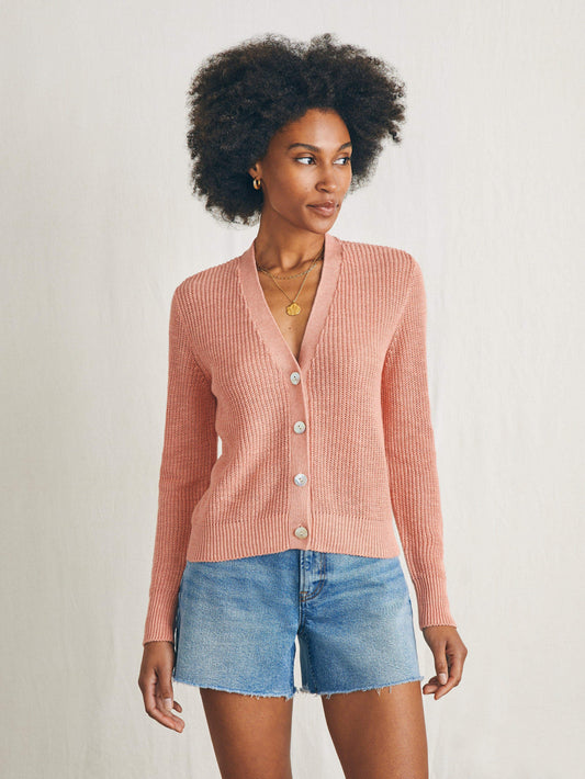 Miramar Linen Cardigan - Rosette