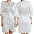 Dark Green Satin Team Bride Bridesmaid Robe Ruffle Wedding Bathrobe Gown Women Dressing Sleepwear Mother Maid of Honor Kimono