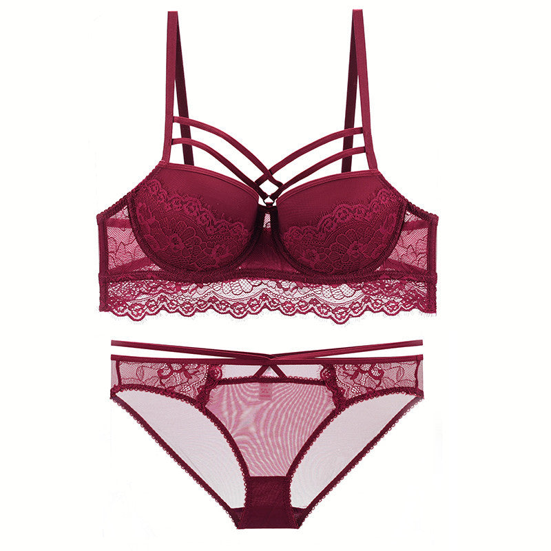 Women's Push Up Small Breasts Big Bra Set