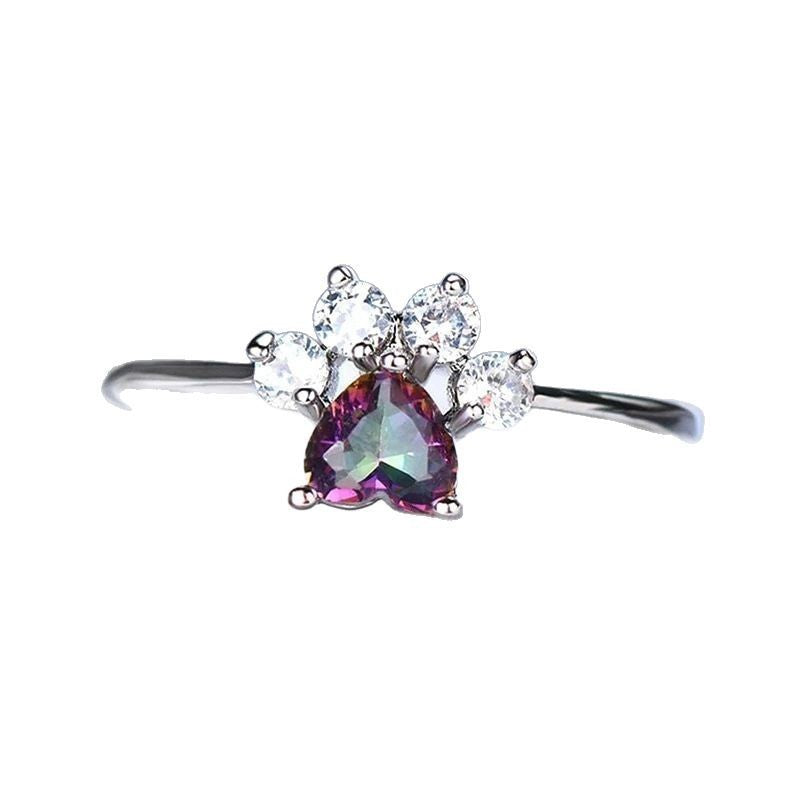 Alloy Love Cat's Paw Ring European And American Engagement Ring