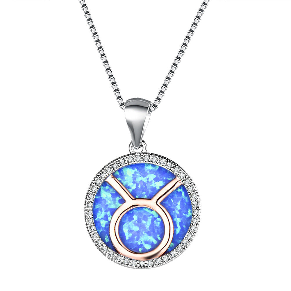 Fashion Simple Opal 12 Constellation Necklace