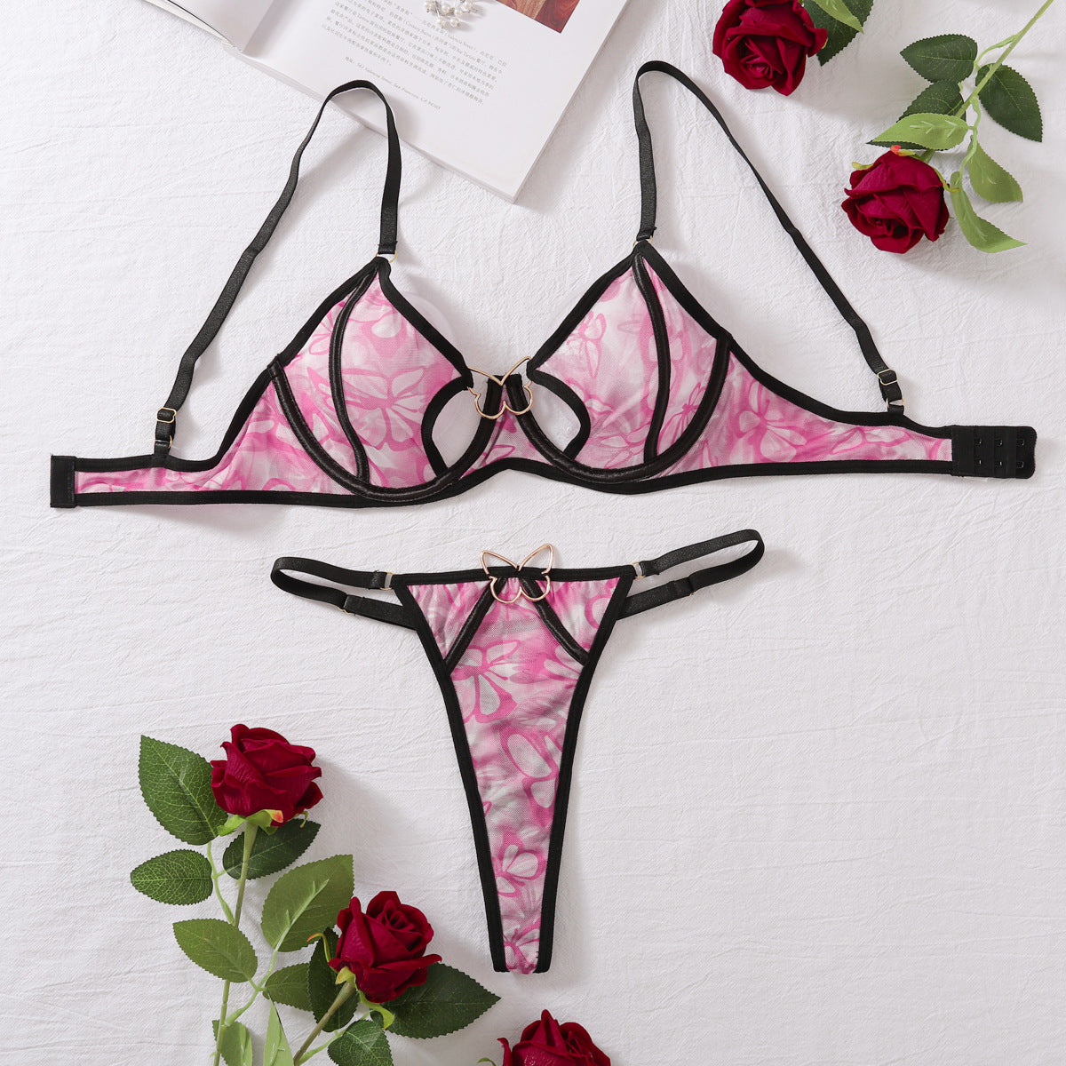 Butterfly Decoration Underwear Two-piece
