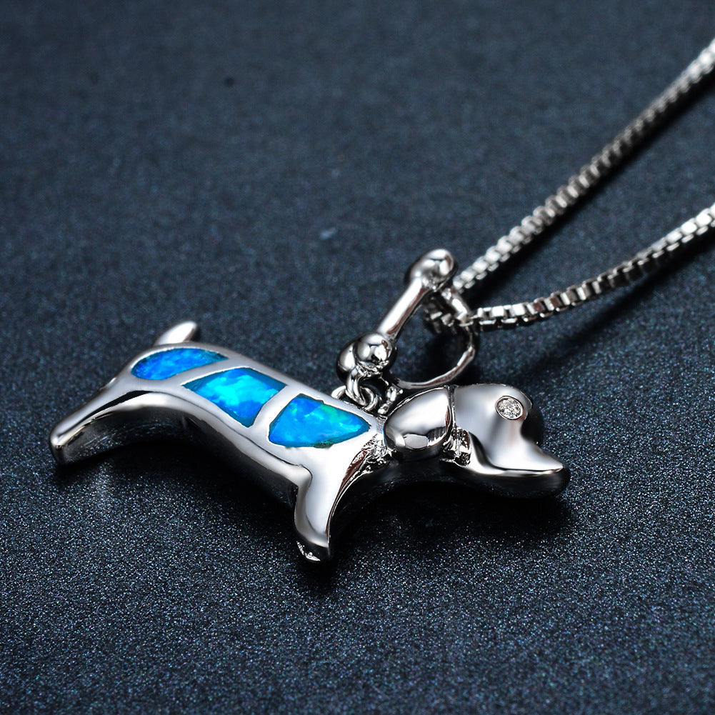 Necklace Blue Aobao Puppy Pendant Clavicle Chain